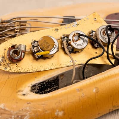 1964 Fender Jazz Bass Pre-CBS Vintage Bass Olympic White w/ Gold Hardware, Case image 21