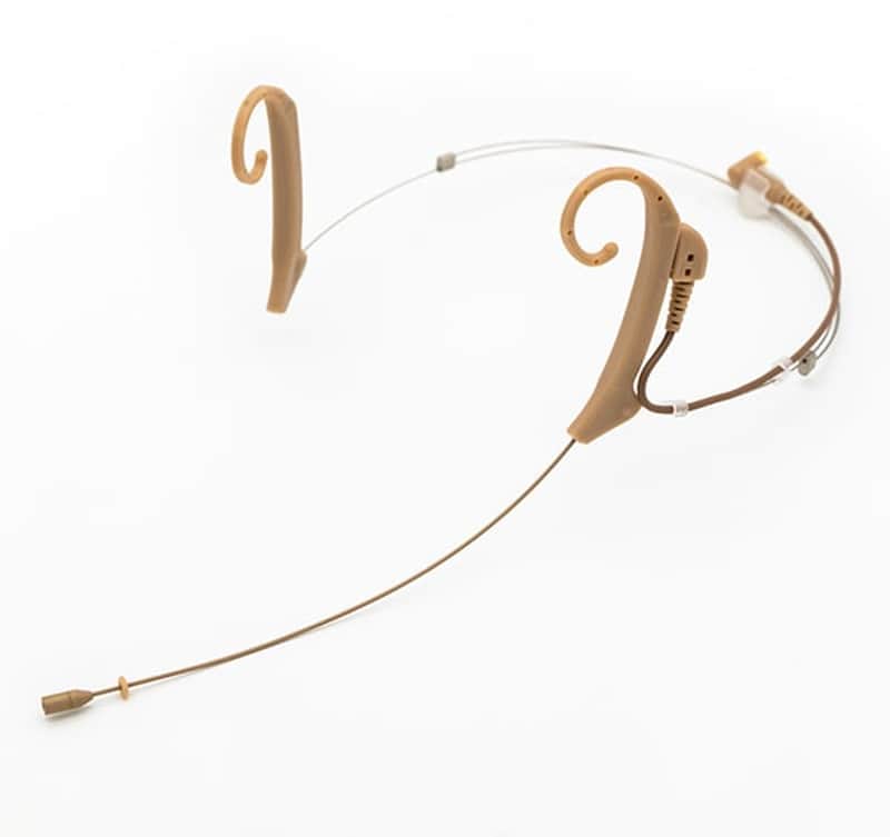 Thor AV SH20-T-3.5 Dual Ear Omnidirectional Headworn Microphone with 3.5mm Cable, Tan image 1