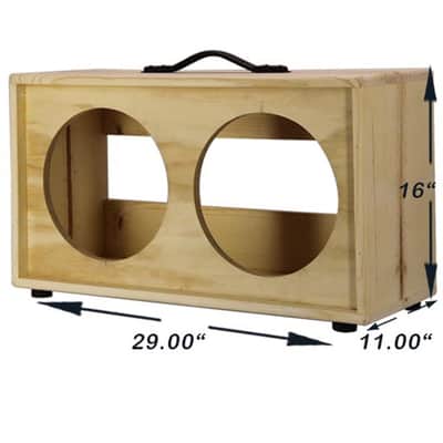 2x12 Horizontal shape, Solid Pine, Raw wood Extension Guitar speaker Empty cabinet G2X12STRW image 2