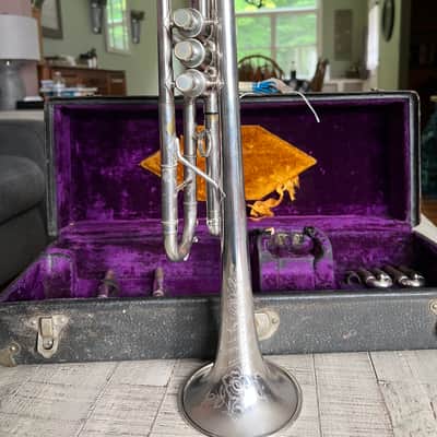 Rare WWI-Era 1910s William Frank C Trumpet w/ Dual Tuning Slides & Case – Fully Serviced image 11