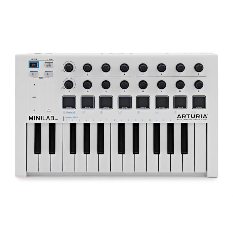 Arturia MiniLab MkII 25 Key MIDI Controller - White image 1