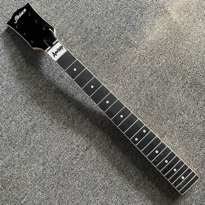 Black Custom DIY Guitar Maple Neck, Rosewood 22 Frets Fingerboard image 1