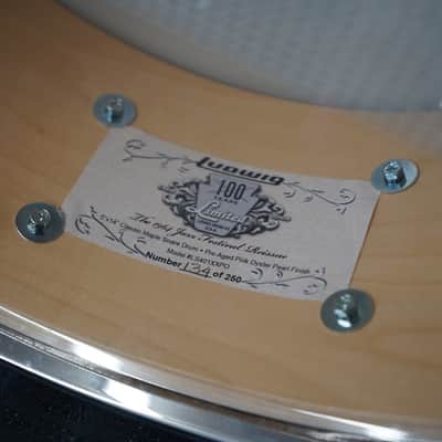 Ludwig USA Classic Maple LS-401-XXPO 100th Anniversary 1964 Jazz Festival Reissue 5x14 Snare Drum - Pre-Aged Pink Oyster Pearl image 3