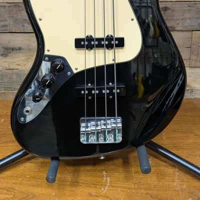 Fender 2011 MIM Lefty Black Electric Jazz Bass Guitar w/ flatwounds image 4