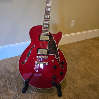 D'Angelico Excel EX-SS Semi-Hollow with Stop-Bar Tailpiece, 2018 - Cherry image 3