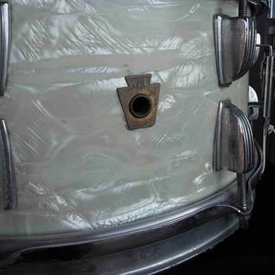 Late 50's Vintage WFL Symphonic Model 6.5x14 Snare Drum in White Marine Pearl (Rm 4) image 2