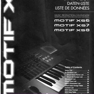 Yamaha MOTIF XS6,7,8 DATA MANUAL 2007