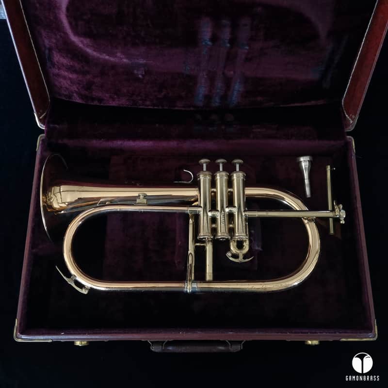 F.E Olds L12 flugelhorn Re-o-Loy #17 mouthpiece case GAMONBRASS imagen 1