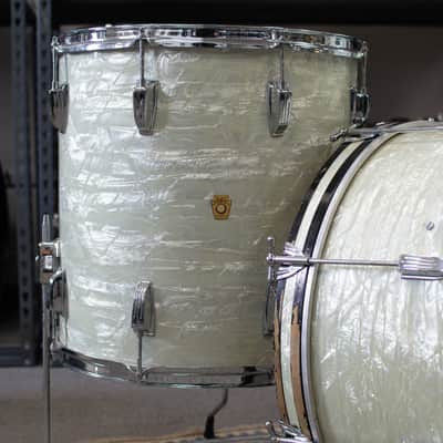 1960s Ludwig "Super Beat" White Marine Pearl Drum Kit image 2
