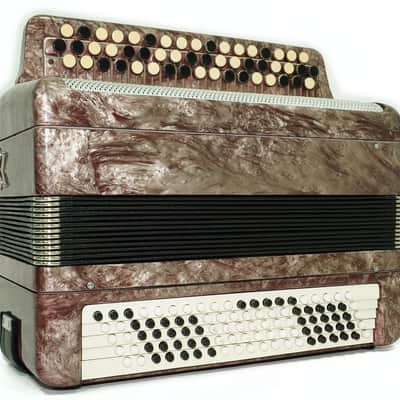 Russian Bayan Tulskiy, 3 Row Tula Chromatic Button Accordion, Vintage Music Box B System, New Straps and Soft Case, 2746 image 5