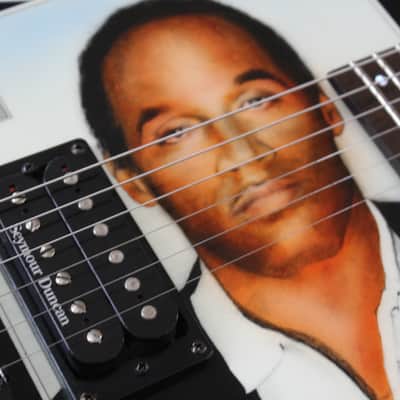1995 ESP M-II Deluxe Custom Shop OJ Simpson Mugshot Chris Compston Artwork Electric Guitar + OHSC image 11
