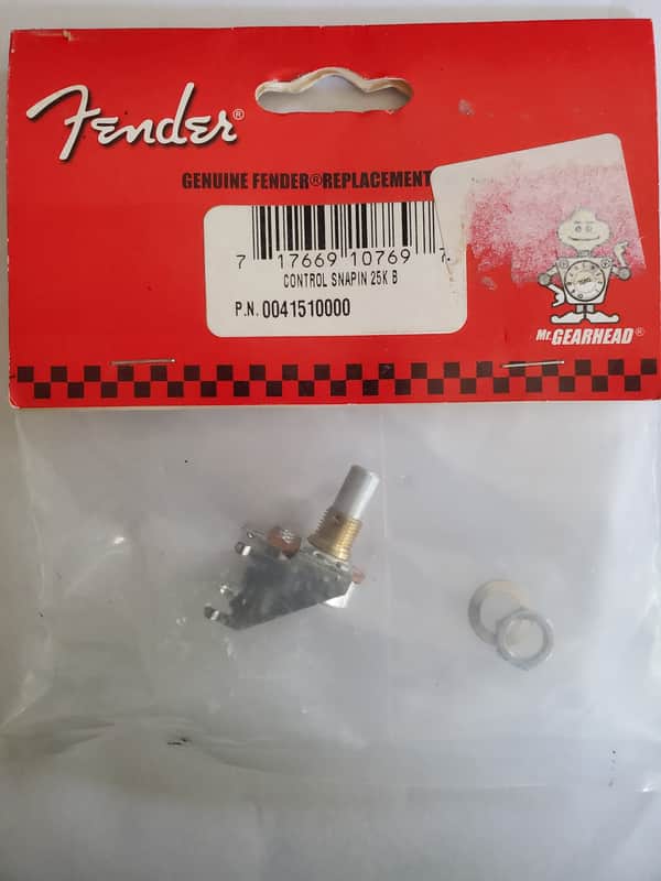 Fender 004-4151-0000 25K B Taper Solid Shaft (round) Snap-In Amp Potentiometer 2010s - Standard image 1