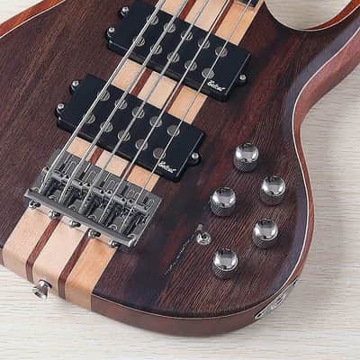 Wenge Wood Top Fretless 5 String Bass. Sapele Body, Maple Neck Through image 3