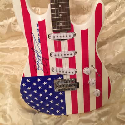 Bruce Springsteen Signed Eleca Stratocaster  American Flag Red/White/Blue image 3