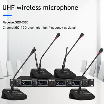 Wireless conference meeting microphone Dual Channel gooseneck With 4 Microphones image 2