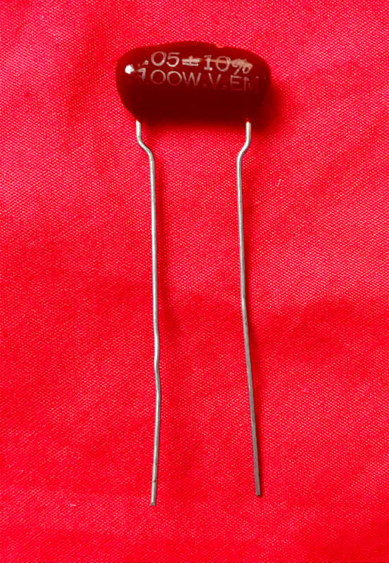 El-Menco .05 uF 100V NOS Brown Drop Mylar Capacitor, Elmenco Vintage 1970s image 1