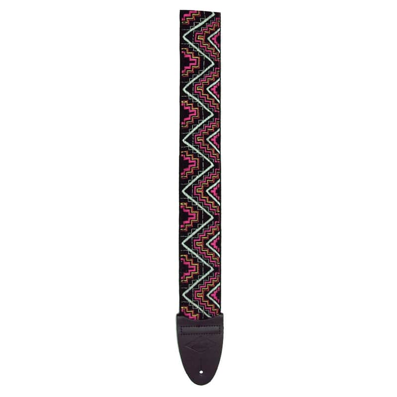 LM Retro Series Woven Jacquard Guitar Strap - Red/Black Weave image 1