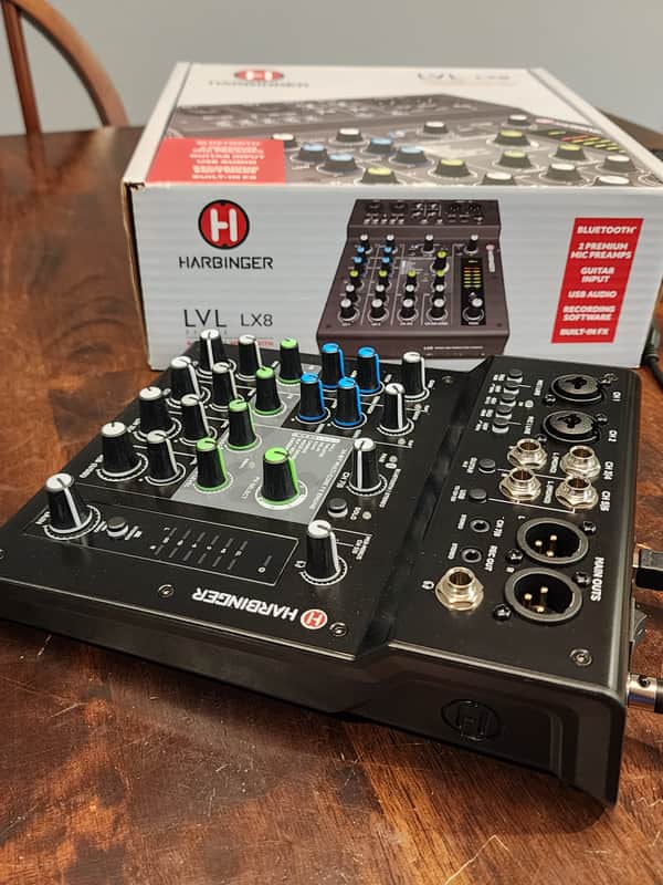 Harbinger LV8 8-Channel Analog Mixer with Bluetooth - Black image 1