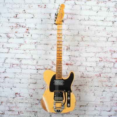 Fender - CuNiFe Blackguard Bigsby Heavy Relic - Telecaster Electric Guitar w/ 1-Piece Quartersawn Maple Neck - Aged Nocaster Blonde - w/ Deluxe Hardshell Case - x5006 image 2