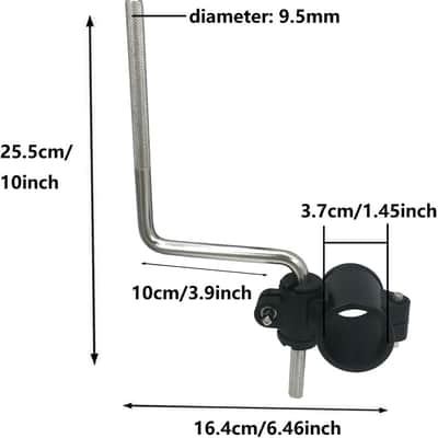 Electronic Drum Rack Mounting Clamp with Z Shaped Rod, 1.45inch Drum Rack T Clamp Tom Drum Pad Mount Holder for Electronic Drum Kit image 2