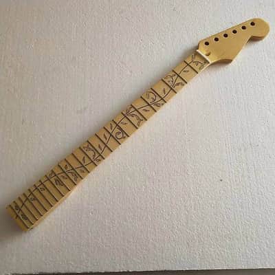 24 Frets Maple Wood Guitar Strat Style Neck, with Tree of Life Inlay image 2