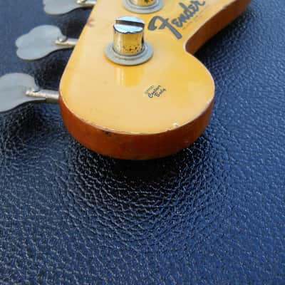Rare Lefty! 1965 Fender Jazz Bass Neck With Tuners, Matching White Head Stock! 100% Original image 5