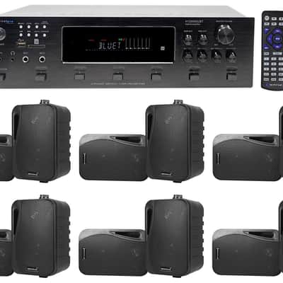 Technical Pro 6000w (6) Zone, Home Theater Bluetooth Receiver +(12) 4" Speakers image 1