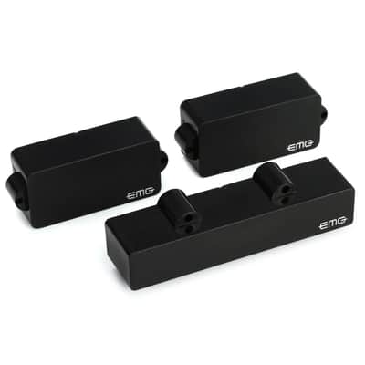 EMG PJ Set Active Ceramic PJ Bass Pickup Set, Black Bundle w/ 12x Guitar Picks and Liquid Audio Polishing Cloth image 2
