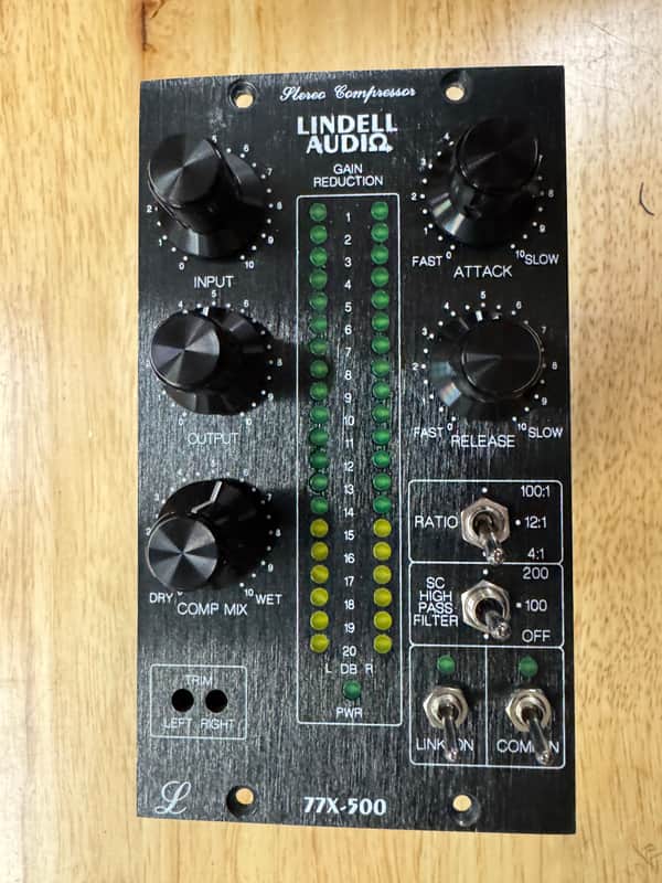 Lindell Audio 77X-500 Stereo Compressor / Limiter 500 Series Module 2010s - Black image 1