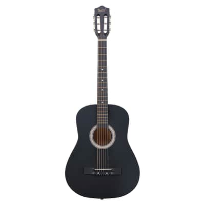 Cxxss Matte Black 38-inch Round Acoustic Guitar with Picks, Strings, Capo, Case, Tuner, and Strap image 2
