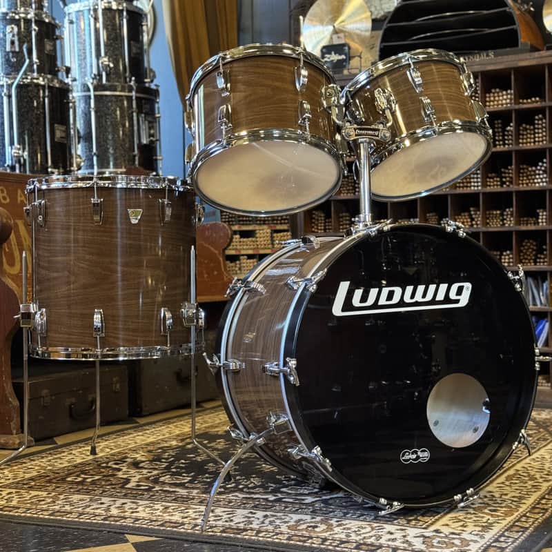 VINTAGE 1976 Ludwig Drum Set in Walnut Cortex - 14x22, 8x12, 9x13, 16x16 image 1