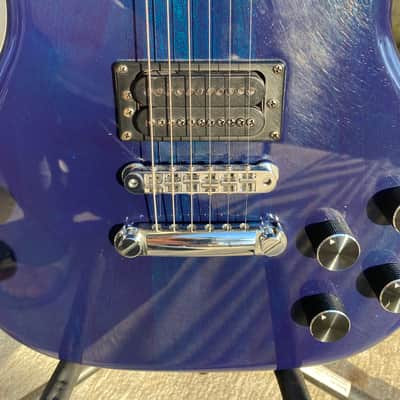 Carvin SC90 Single Cut, Neck Through 90s - Transparent Blue Gloss image 7