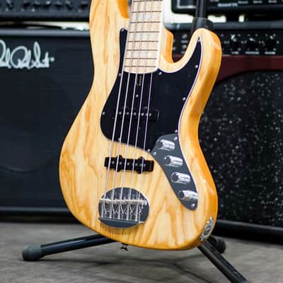 Lakland US Custom 55-60 Vintage J Bass - Natural w/Active Preamp, MOP Block Inlay & White Binding image 4