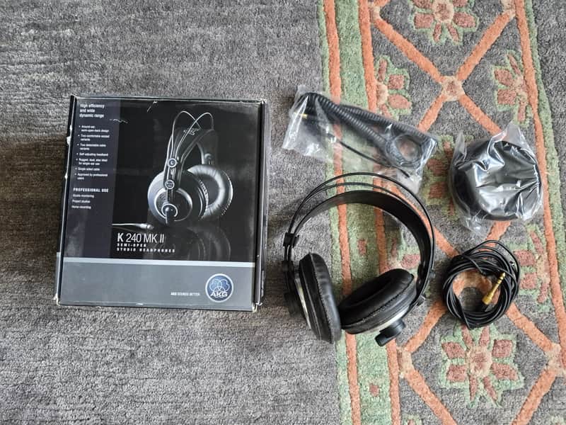 AKG K240 MKII Professional Semi-Open Back Studio Headphones 2010s - Black image 1