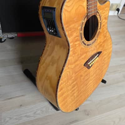 Dean Exotica Acoustic Wlectric Guitar Quilted Ash Quilt Top Active Pre-Amp with XLR Output image 10