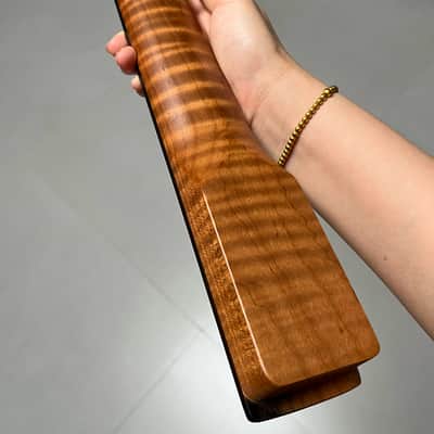AAAAA Tele Ebony Fretboard Roasted flame Maple Electric Guitar Neck Radius 12inch Round stainless steel 22 frets hole 10mm Radius: 12 inches image 10