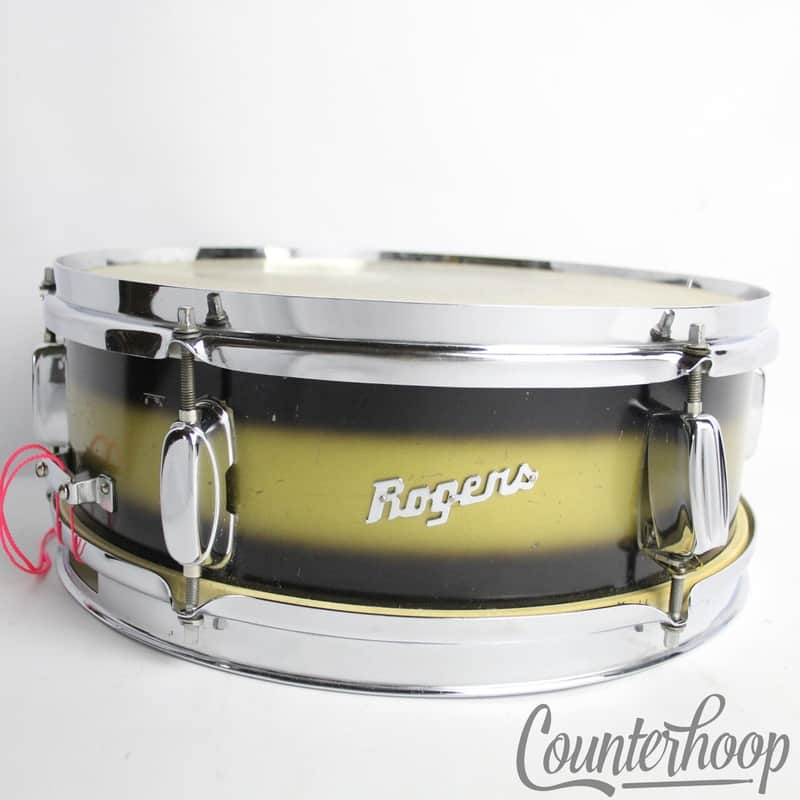 *Rogers 14x5"Cleveland Luxor Snare Drum Black/Gold Duco Vintage 60s Jasper Maple image 1