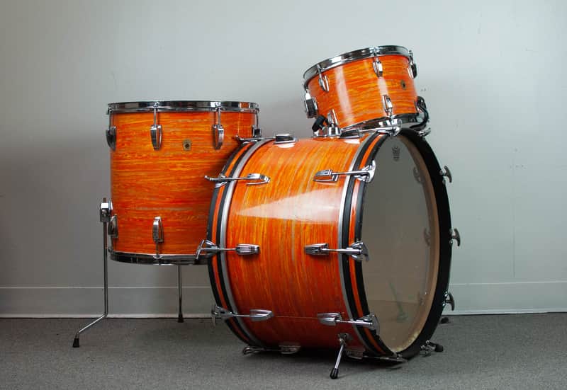 1960s Ludwig "Mod Orange" Drum Set image 1