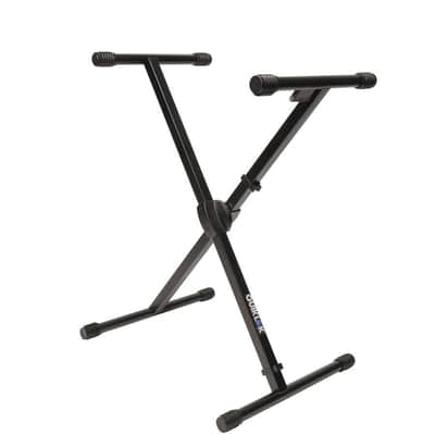 QUIK LOK - T500 Single-Braced X Keyboard Stand - Heavy Duty Steel Performance Frame with 5-Level Adjustable Trigger-Lok Height Positioning Mechanism, Black image 1