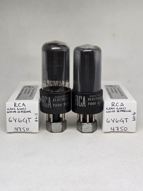 RCA 6V6GT Gray Glass Perfectly Matched Pair NOS 6V6 image 1