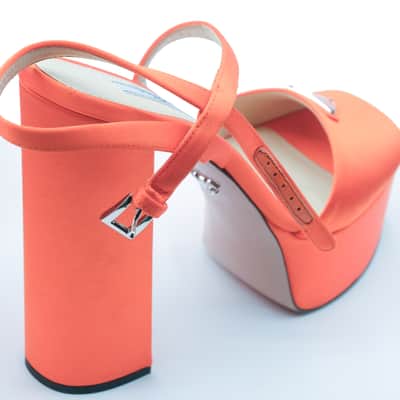 Orange Prada Stacked Heel Owned by Sheila E. image 7