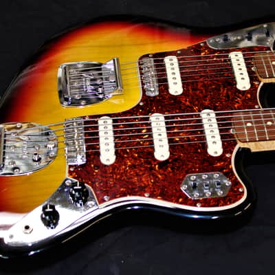 2001 Fender custom shop Masterbuilt doubleneck Jaguar/Bass VI Sunburst image 6