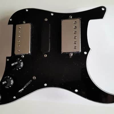 Handmade prewired HSH neodymium Strat pickguard with HB split switch TR BL and mid PU cutoff switch. PAF style HB's. image 9