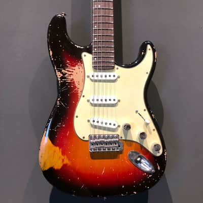 Made to Order - FRANCHIN Mercury guitar Relic Aged 100% Nitro Lacquer (Sunburst/ Black/ White/ Blue/ Green/ Yellow/ Red/ Pink/ Burgundy/ Purple/ Gold/ Silver, etc.) Stratocaster-Strat-S-Style Made in Italy image 10