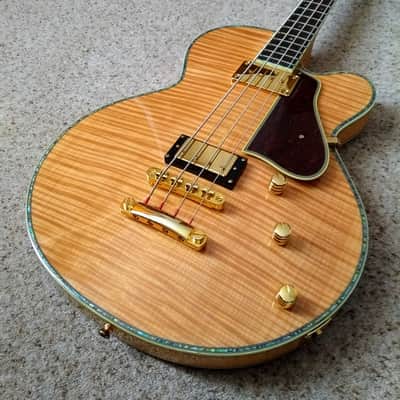 Peerless Smoked Bass Custom 2014 Flame Maple Natural Gloss, plus fitted hard case. image 13