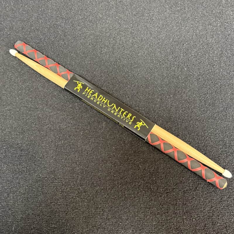 Headhunters 5A Nylon Tip Hickory Drumsticks with RX Grip image 1