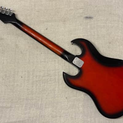 1960’s Lyle 26.5” Scale Baritone Electric Guitar Redburst MIJ Japan Conrad Burns Style RARE Model image 12