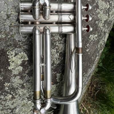 Antique York Professional Cornet #108179 Silver Plate c.1935 — Patent Pistons, Gold Wash Bell, Player Condition image 15