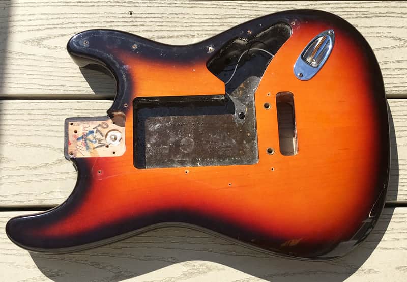 1996 American Standard / Strat Plus Stratocaster Body. Classic black finish, 1990s USA part image 1