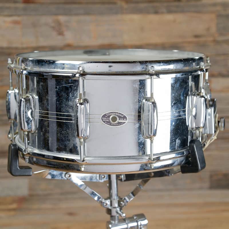 Slingerland No. 133 Gene Krupa Sound King 6.5x14" 10-Lug Chrome Over Brass Snare Drum 1963 - 1977 image 2